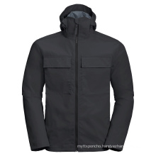 Windbreaker storm jacket men's wear windproof stretch fabric with two chest pockets